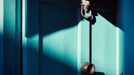 Close up of shadows on blue door - Colchester - Beresfords Estate agents - Essex