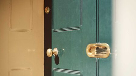 Green door with gold details - Dedham - Beresfords Estate agents - Essex