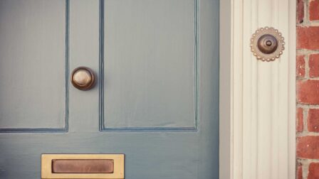 Close up of brass detailing on front door - Dedham - Beresfords Estate agents - Essex