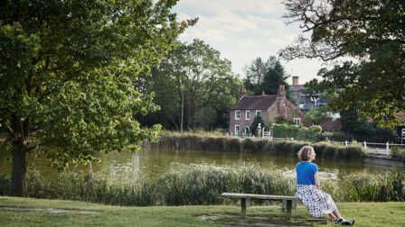 Woman sat on bench by river - Shenfield - Beresfords Estate agents - Essex