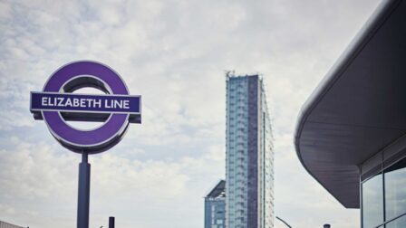 Elizabeth Line sign - Ilford - Beresfords Estate agents - Essex